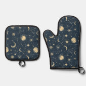 Celestial Constellation - Starry Night (3) Ofenhandschuh & Topflappen-Set (Vorderseite)