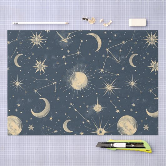 Celestial Constellation - Starry Night (3) Seidenpapier (Handwerk)