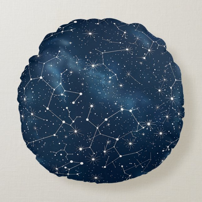 Celestial Constellation - Starry Night (4) Rundes Kissen (Vorderseite)