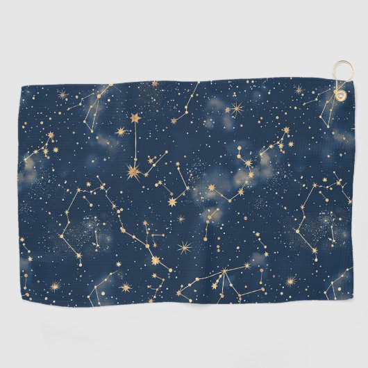 Celestial Constellation - Starry Night (5) Golfhandtuch (Horizontal)