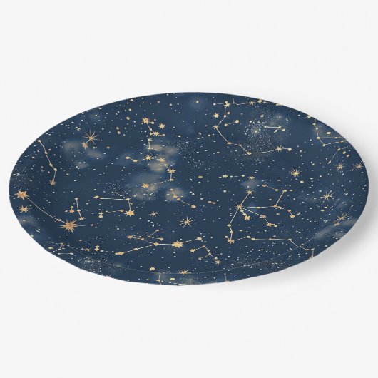 Celestial Constellation - Starry Night (5) Pappteller (Schrägansicht)