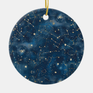Celestial Constellation - Starry Night (6) Keramik Ornament