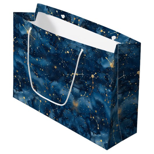 Celestial Constellation - Starry Night (7) Große Geschenktüte (Vorderseite Schrägansicht)