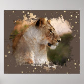 *~* Celestial Cosmic Art AP23 Artistic LIONESS Poster (Vorne)