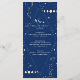 Celestial cosmic ethereal sun moon stars wedding menükarte