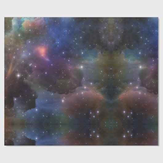 Celestial Cosmic Galaxy Muster Geschenkpapier (Flach)