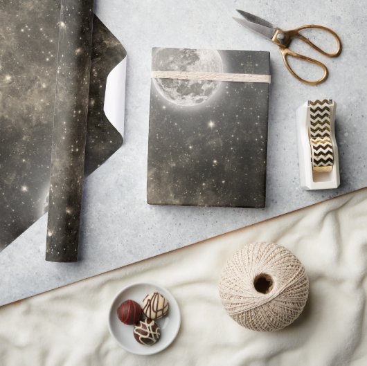 Celestial Cosmic Galaxy Muster Geschenkpapier (Kunsthandwerk)