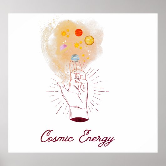 Celestial Cosmic Hand Poster - Minimalist Mystical (Vorne)