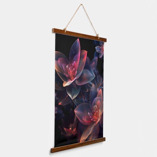 Celestial Cosmic Lotus Bloom Wandteppich Mit Holzrahmen (Gewinkelt)