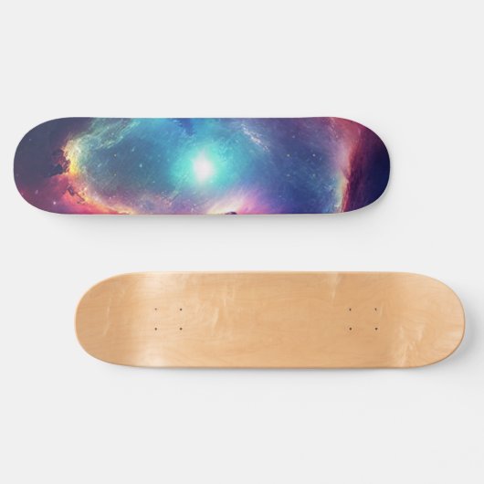 Celestial Cosmos Modern Space Galaxy Sky Skateboard (Horizontal)