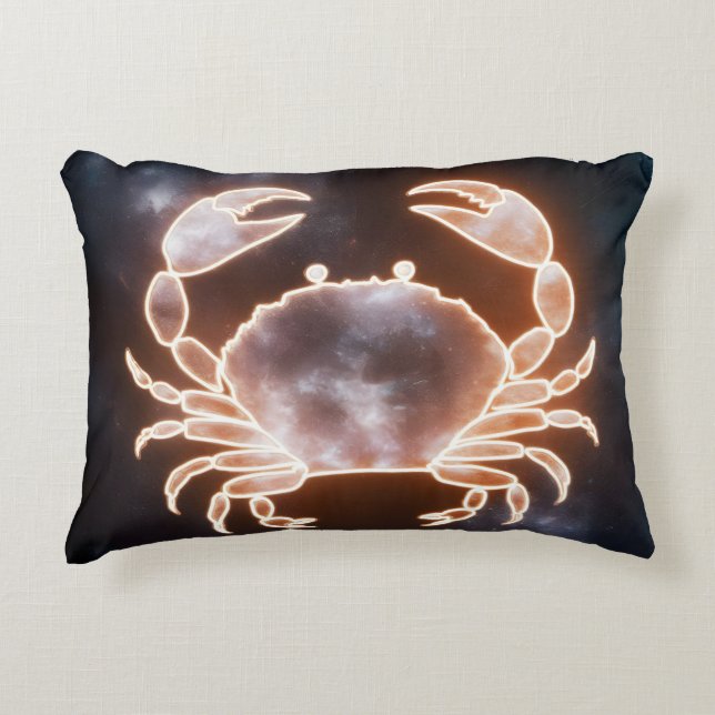 Celestial Crab Art repräsentiert Krebs Zodiac Cons Dekokissen (Vorderseite)