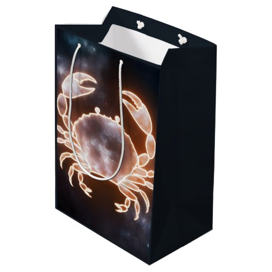 Celestial Crab Art repräsentiert Krebs Zodiac Cons Mittlere Geschenktüte (Rückseite Schrägansicht)