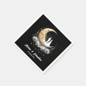 Celestial Crescent Mond Sternennacht Paar chic Serviette (Ecke)