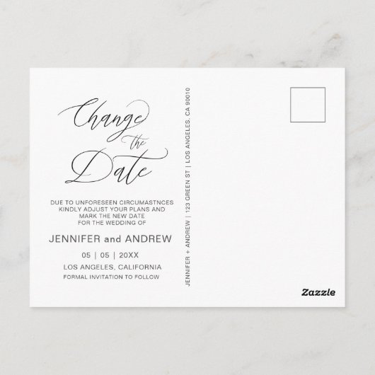 Celestial Crescent Moon ändern das Datum Postkarte (Rückseite)