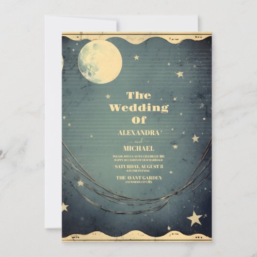 Celestial Crescent Moon Einladung (Vorderseite)