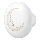Celestial Crescent Moon Face Gold Silver White Keramikknauf (Rechts)