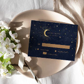 Celestial Crescent Moon Gold UAWG Response Card RSVP Karte