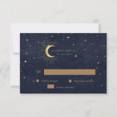 Celestial Crescent Moon Gold UAWG Response Card RSVP Karte (Vorderseite)