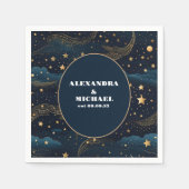 Celestial Crescent Moon Gold Wedding Serviette (Vorderseite)