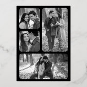 Celestial Crescent Moon Phases Black Wedding Gold Folieneinladung (Rückseite)