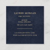 Celestial Crescent Moon Quadratische Visitenkarte (Rückseite)