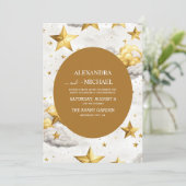 Celestial Crescent Moon Wedding Einladung (Stehend Vorderseite)