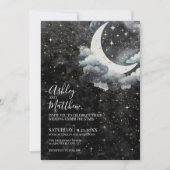 Celestial Crescent Moon Wedding Einladung (Vorderseite)
