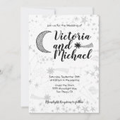 Celestial Cresent Moon Wedding Einladungen (Vorderseite)