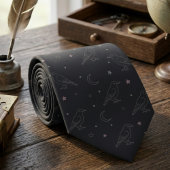 Celestial Crow Dark Academia Men's Krawatte