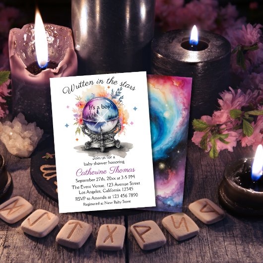 Celestial Crystal Ball Astrology Babydusche Einladung