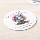 Celestial Crystal Ball Astrology Babydusche Runder Pappuntersetzer (Angewinkelt)