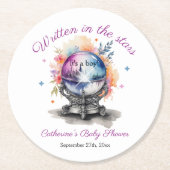 Celestial Crystal Ball Astrology Babydusche Runder Pappuntersetzer (Vorderseite)