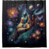 Celestial Crystal in der Palm Galaxy Spacy Duschvorhang (Vorderseite)