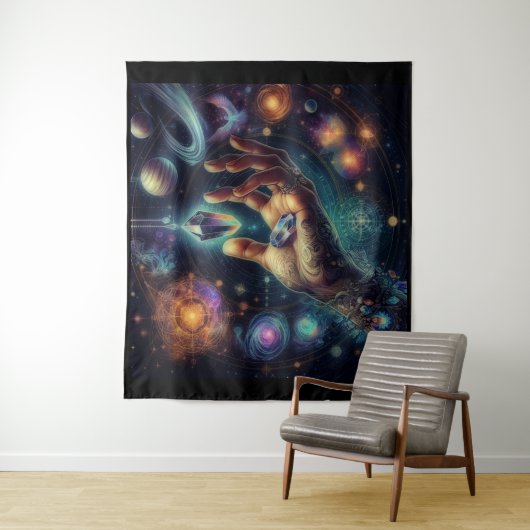 Celestial Crystal in der Palm Galaxy Spacy Wandteppich (Beispiel)
