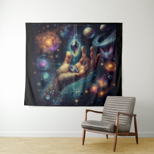 Celestial Crystal in der Palm Galaxy Spacy Wandteppich (Beispiel (Horizontal))