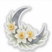 Celestial Daffodil Crescent Moon Sticker (Vorderseite)