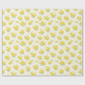 Celestial Daffodil Floral Wrapping Paper Geschenkpapier (Flach)