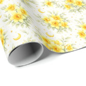 Celestial Daffodil Floral Wrapping Paper Geschenkpapier (Rolleneckpunkt)