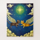 Celestial Dance of Winged Cats Children's Puzzle (Vertikal)