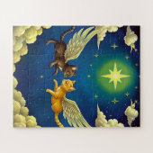 Celestial Dance of Winged Cats Children's Puzzle (Horizontal)