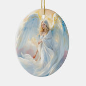 Celestial Dawn - Engel des Friedens und des Lichts Keramik Ornament (Rechts)