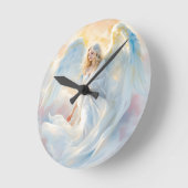 Celestial Dawn - Engel des Friedens und des Lichts Runde Wanduhr (Winkel)