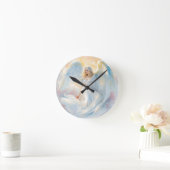 Celestial Dawn - Engel des Friedens und des Lichts Runde Wanduhr (Zuhause)