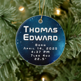 Celestial Deep Blue Outer Space Ankündigung Keramik Ornament