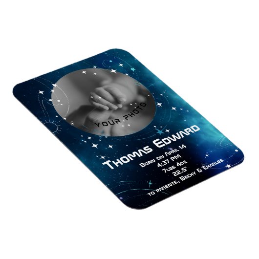 Celestial Deep Blue Outer Space Ankündigung Magnet (Rechte Seite)