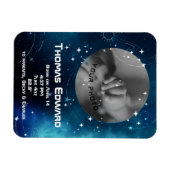 Celestial Deep Blue Outer Space Ankündigung Magnet (Horizontal)