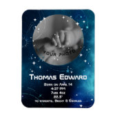 Celestial Deep Blue Outer Space Ankündigung Magnet (Vertikal)