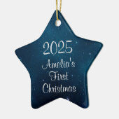 Celestial Deep Blue Space Baby's First Christmas Keramik Ornament (Links)