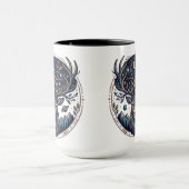 Celestial Deer Mystical Moon & Star Art Stag Tasse (Zentrum)