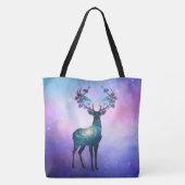 Celestial Deer Silhouette Tote Tasche (Rückseite)